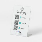 Scan To Pay Business Logo Qr Code Sockelschild (Vorderseite)