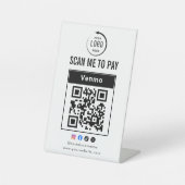 Scan To Pay Business Logo Qr Code Sockelschild (Vorderseite)