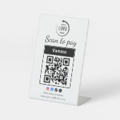 Scan To Pay Business Logo Qr Code Sockelschild (Vorderseite)