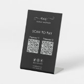 Scan To Pay Business Qr Code Script Black Sockelschild (Vorderseite)