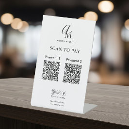 Scan To Pay Business Qr Code Script Monogram Sockelschild