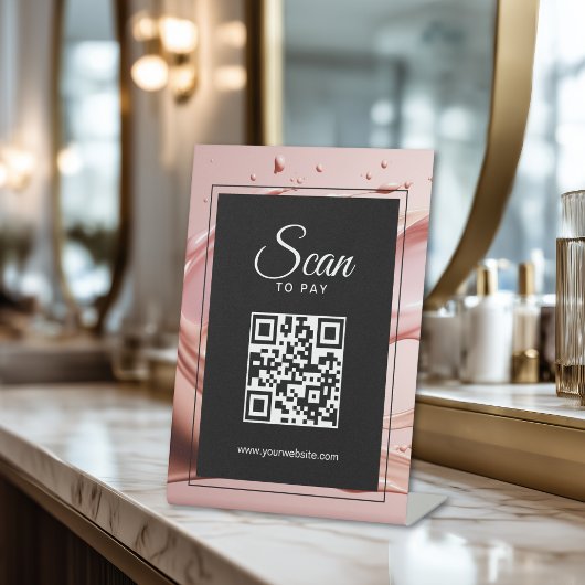 Scan To Pay Business QR Code  Sockelschild