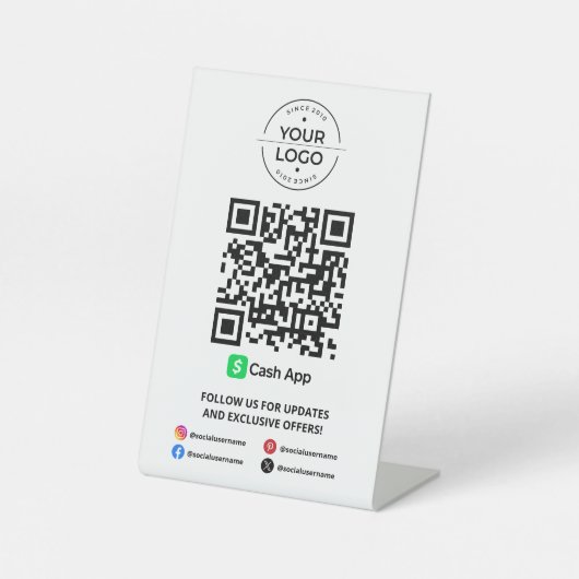 Scan to Pay Cash App QR-Code Sockelschild (Vorderseite)