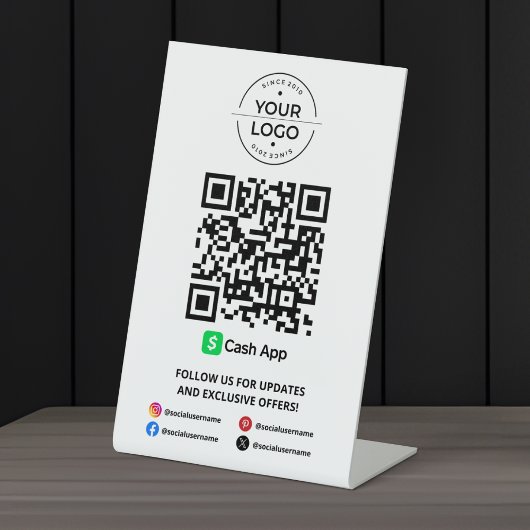 Scan to Pay Cash App QR-Code Sockelschild