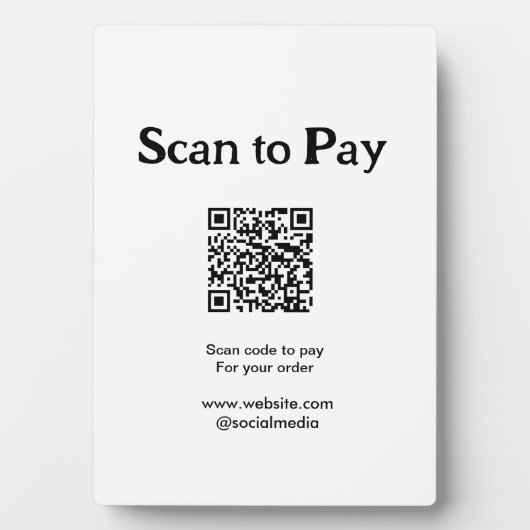 Scan to pay for order QR code add website social m Fotoplatte (Vorderseite)