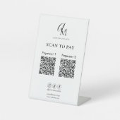 Scan To Pay Geschäft-QR-Code-Schriftzug Sockelschild (Vorderseite)