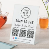 Scan to Pay Logo 3 Payment QR Codes Sockelschild (In Situ)