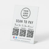 Scan to Pay Logo 3 Payment QR Codes Sockelschild (Vorderseite)
