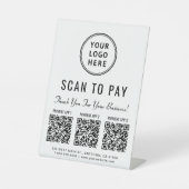 Scan to Pay Logo 3 Payment QR Codes Sockelschild (Vorderseite)