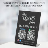 Scan to Pay Logo CashApp Venmo QR Codes Black Sockelschild