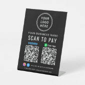 Scan to Pay Logo CashApp Venmo QR Codes Black Sockelschild (Vorderseite)
