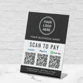 Scan to Pay Logo Paypal Venmo CashApp QR Codes Sockelschild