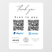 Scan to Pay Logo Paypal Venmo QR Code Vielen Dank Fensteraufkleber (Blatt)