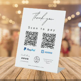 Scan to Pay Logo Paypal Venmo QR Code Vielen Dank Sockelschild
