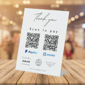 Scan to Pay Logo Paypal Venmo QR Code Vielen Dank Sockelschild