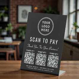 Scan to Pay Multi App QR Code Tabletop Sockelschild