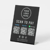 Scan to Pay Paypal Venmo CashApp QR Codes Logo Sockelschild (Vorderseite)