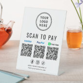 Scan to Pay Paypal Venmo CashApp QR Codes Logo Sockelschild (In Situ)