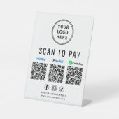 Scan to Pay Paypal Venmo CashApp QR Codes Logo Sockelschild (Vorderseite)