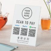 Scan to Pay Paypal Venmo CashApp QR Codes Logo Sockelschild (In Situ)