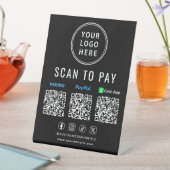 Scan to Pay Paypal Venmo CashApp QR Codes Logo Sockelschild (In Situ)