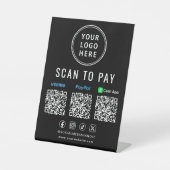 Scan to Pay Paypal Venmo CashApp QR Codes Logo Sockelschild (Vorderseite)