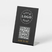 Scan to Pay Pedestal Sign mit QR Code & Logo Sockelschild (Vorderseite)