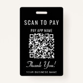 Scan to Pay QR Code Black Ausweis (Vorderseite)