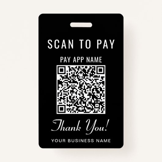 Scan to Pay QR Code Black Ausweis (Rückseite)