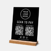 Scan to Pay QR Code Black Tabletop Acrylschild (Winkel)
