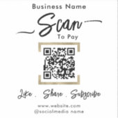 Scan to Pay QR Code Business Aufkleber (Vorderseite)