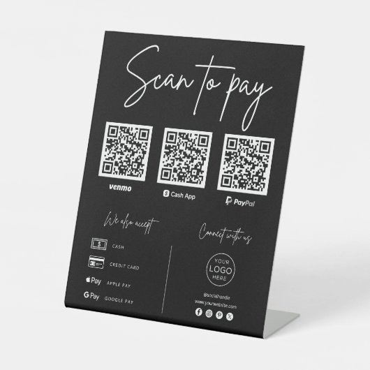 Scan To Pay QR Code Business Sockelschild (Vorderseite)