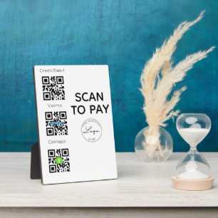 Scan to pay QR Code Logo Contactless Sign  Fotoplatte