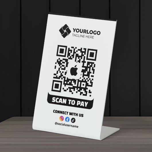 Scan to Pay QR Code Payment Apple Pay Logo Sockelschild
