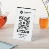 Scan to Pay QR Code Payment Apple Pay Logo Sockelschild (In SItu)