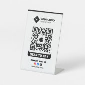 Scan to Pay QR Code Payment Apple Pay Logo Sockelschild (Vorderseite)