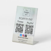 Scan To Pay QR Code Payment Business Table Tent Sockelschild (Vorderseite)
