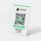 Scan to Pay QR Code Payment Cash App Logo Sockelschild (Vorderseite)