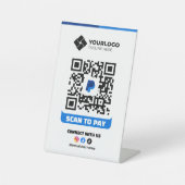 Scan to Pay QR Code Payment Paypal-Logo Sockelschild (Vorderseite)