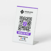 Scan to Pay QR Code Payment Zelle Logo Sockelschild (Vorderseite)