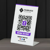 Scan to Pay QR Code Payment Zelle Logo Sockelschild