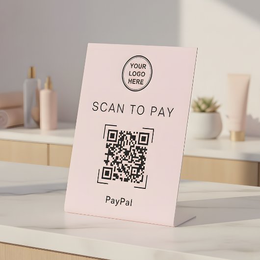 Scan to Pay QR Code Sign For Spa Beauty Salon Sockelschild