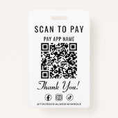 Scan to Pay QR Code Social Media Ausweis (Vorderseite)