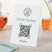 Scan to Pay QR Code Tabletop Sign For Businesses Sockelschild (In Situ)