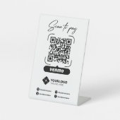 Scan to Pay QR Code Venmo Zahlung Sockelschild (Vorderseite)