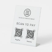 Scan to Pay | Two QR Code Tabletop Business Sign Sockelschild (Vorderseite)