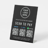 Scan to Pay Venmo Paypal CashApp QR-Codes Logo Sockelschild (Vorderseite)