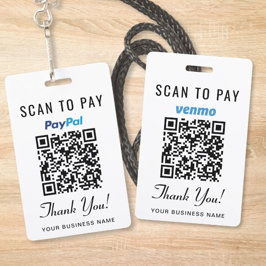 Scan to Pay Venmo PayPaL QR Code Ausweis