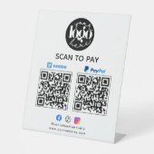 Scan to Pay Venmo & PayPal QR Code Business-Logo Sockelschild (Vorderseite)