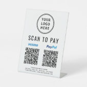 Scan to Pay Venmo Paypal QR Codes Logo Sockelschild (Vorderseite)